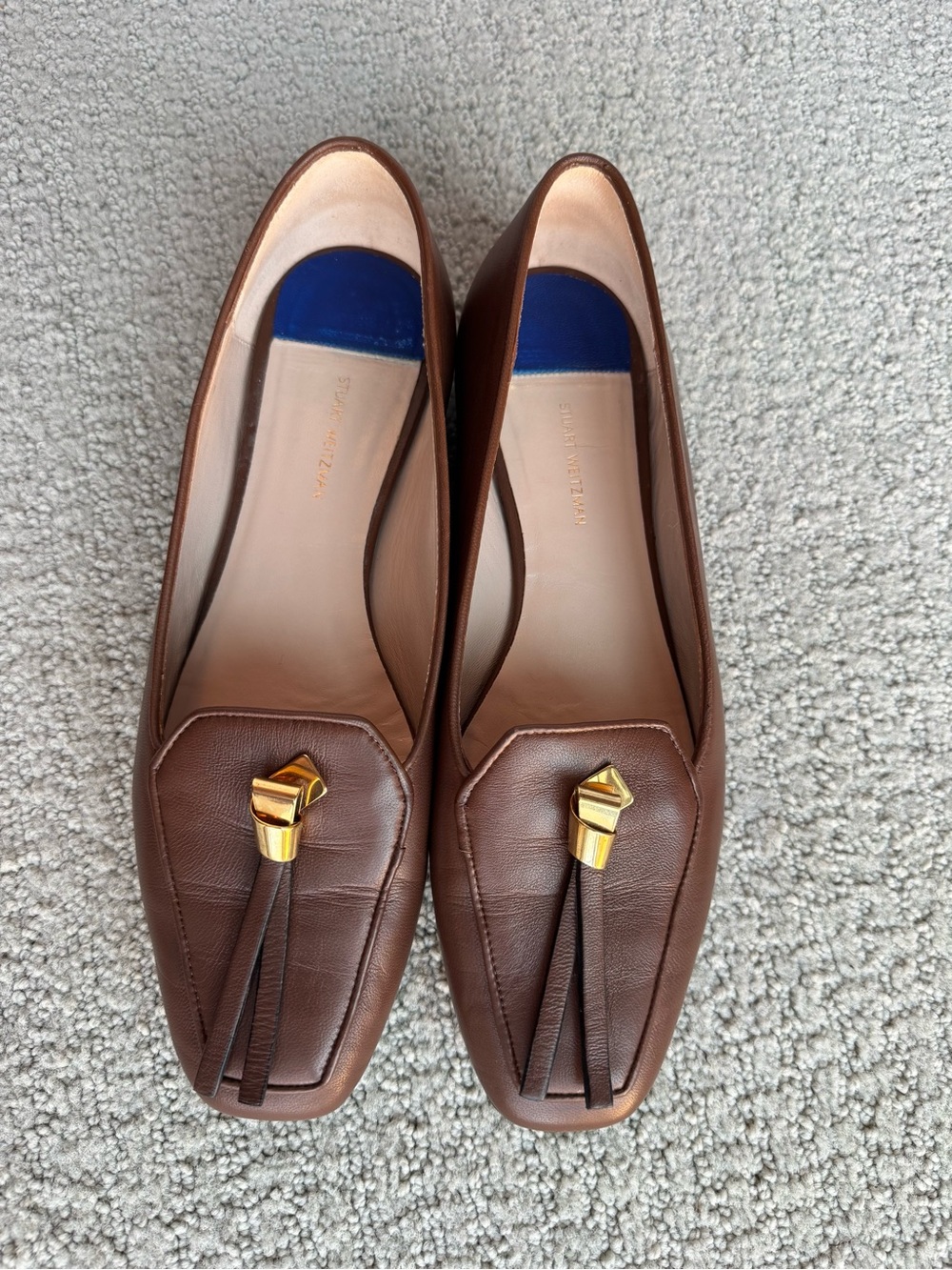 Stuart Weitzman Brown Leather Loafers